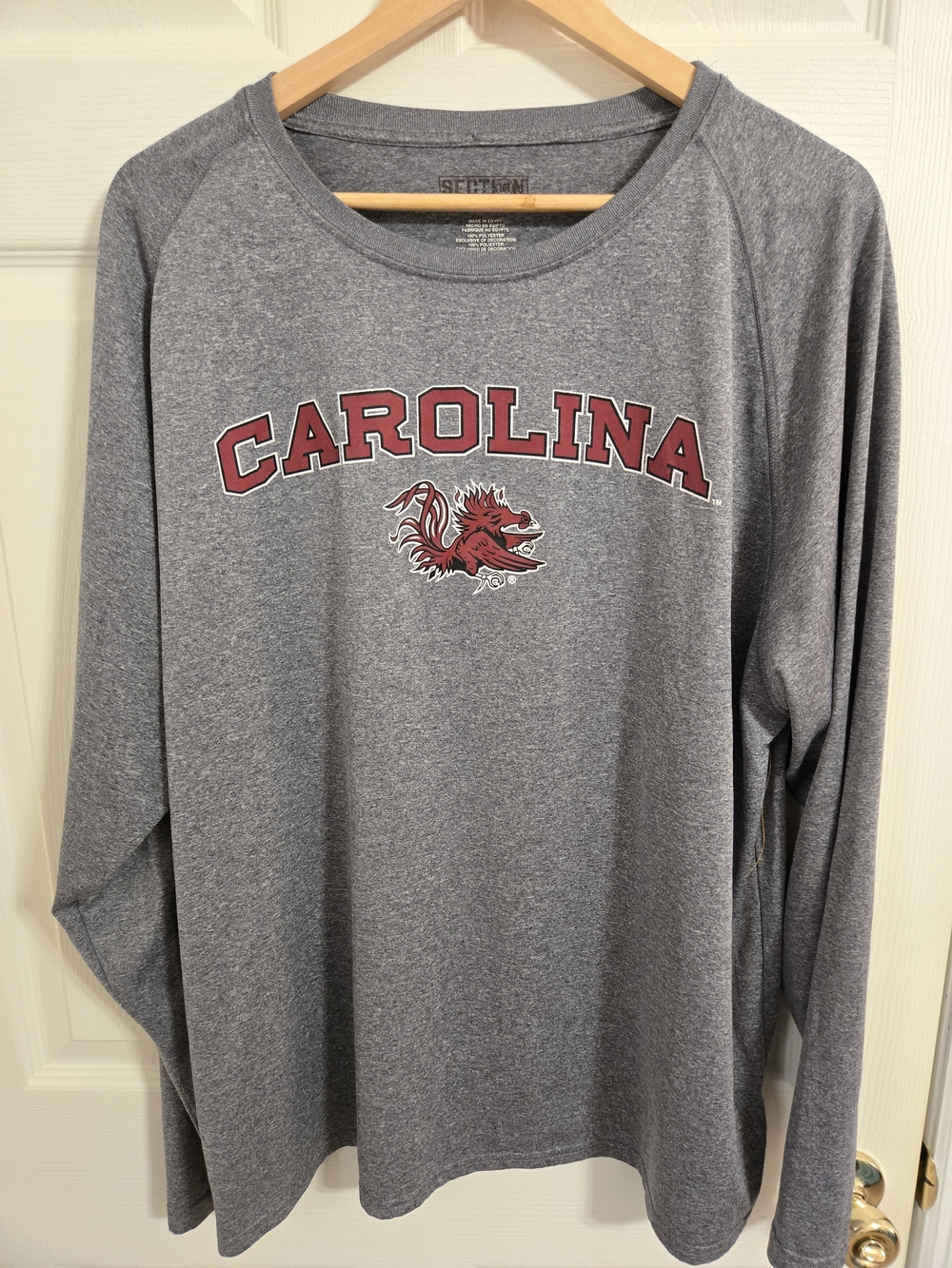 Majestic Section 101 Heather Gray Long Sleeve  Tee Carolina Gamecocks Size 2XL